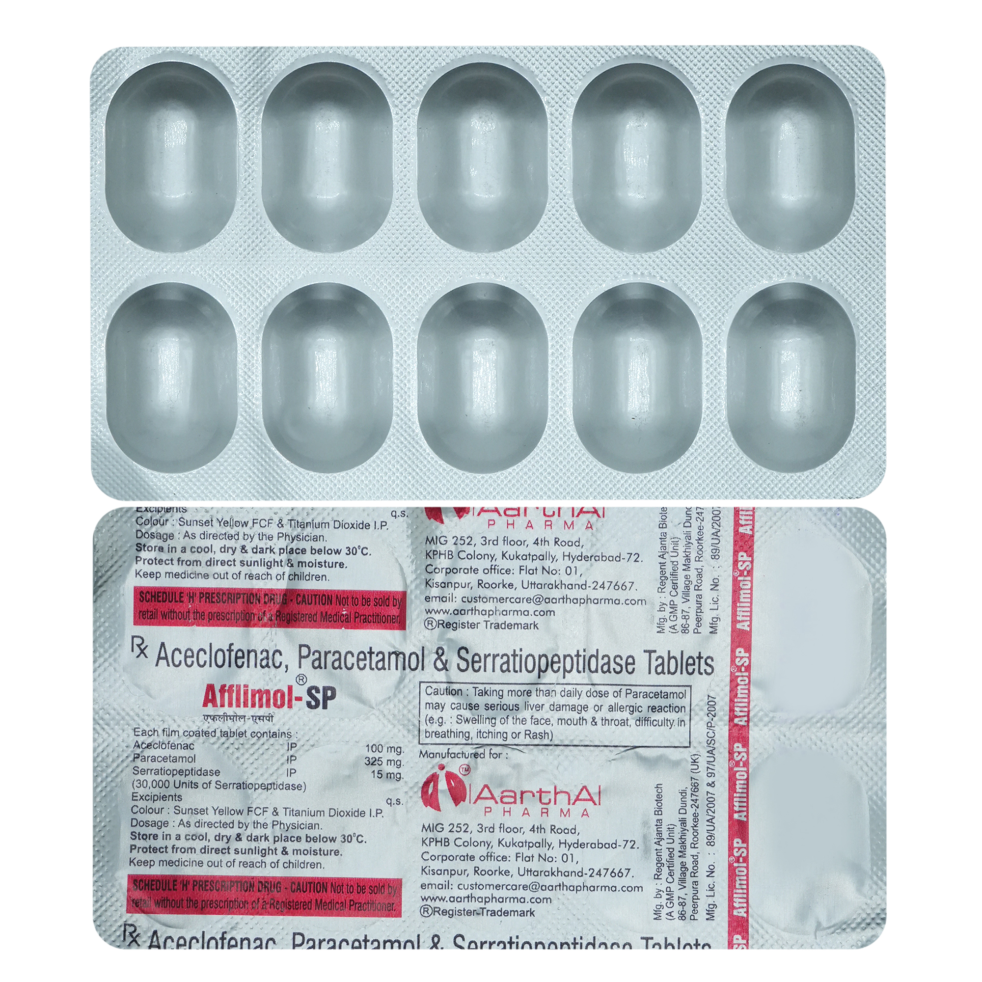 Afflimol-SP 100/325/15 Tablet 10's, Pack of 10 TABLETS Afflimol-SP 100/325/15 Tablet 10's, Pack of 10 TABLETS