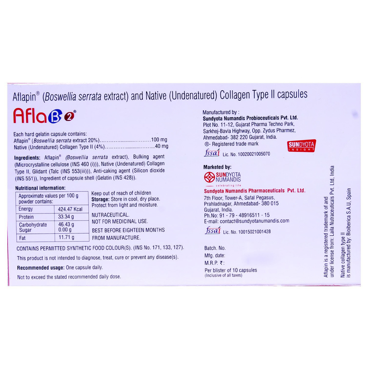 Aflab 2 Capsule 10's, Pack of 10 CAPSULES Aflab 2 Capsule 10's, Pack of 10 CAPSULES