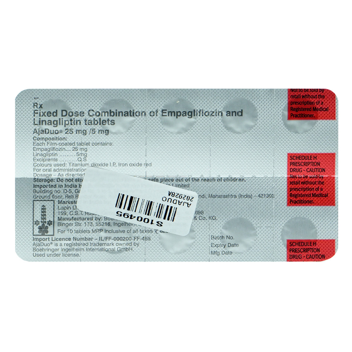 Ajaduo 25 mg/5 mg Tablet 10's, Pack of 10 TABLETS Ajaduo 25 mg/5 mg Tablet 10's, Pack of 10 TABLETS