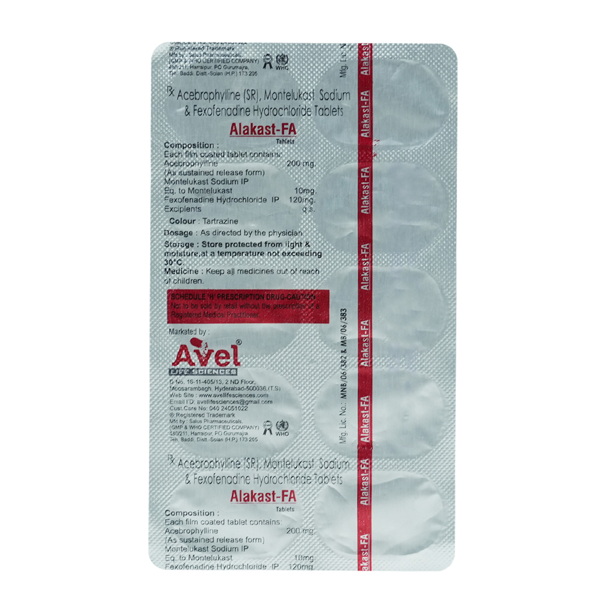 Alakast-FA Tablet 10's, Pack of 10 TABLETS Alakast-FA Tablet 10's, Pack of 10 TABLETS