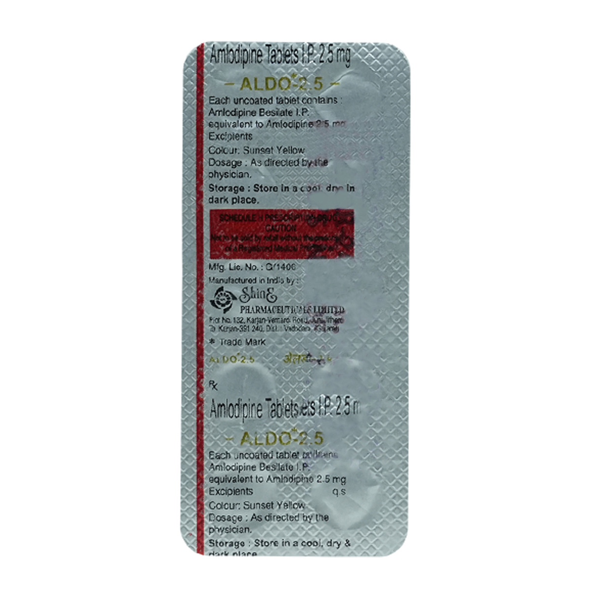 Buy Aldo 2.5 mg Tablet 10's Online