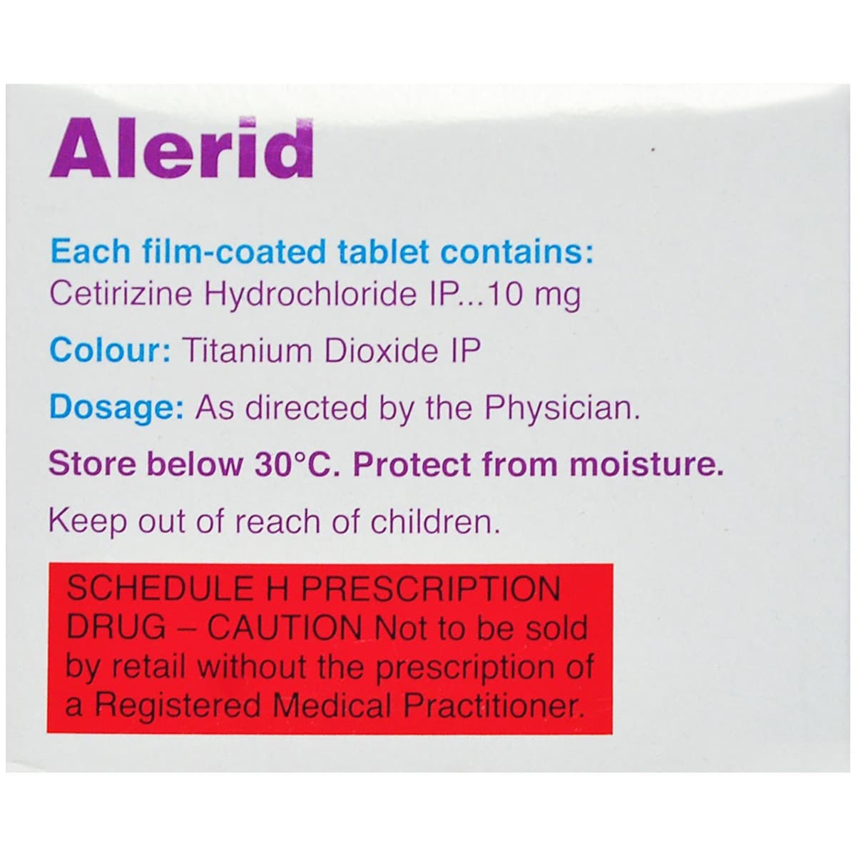 Alerid Tablet 10's, Pack of 10 TABLETS Alerid Tablet 10's, Pack of 10 TABLETS