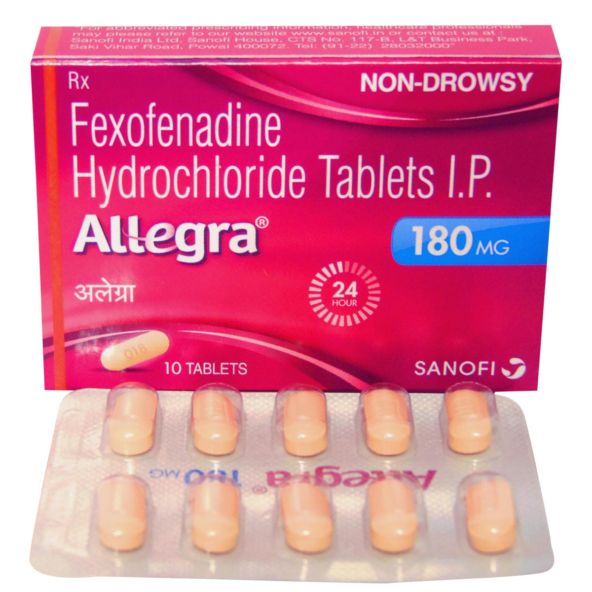 Buy Allegra 180 mg Tablet 10's Online