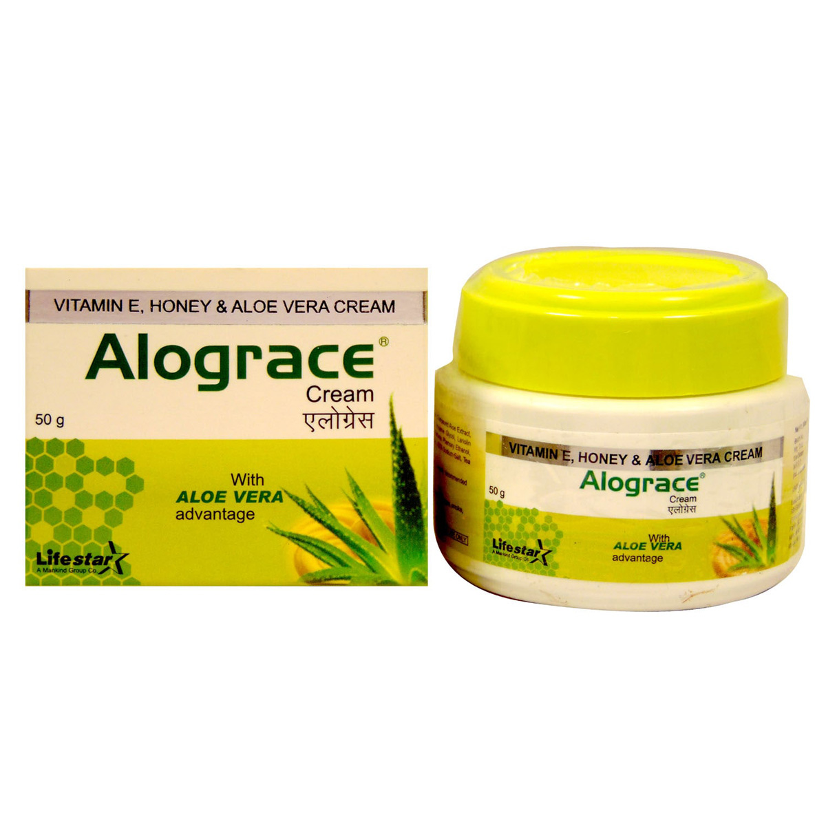 Alograce Cream 50 gm | Vitamin E, Honey & Aloevera | Lightens Dark Spots & Marks | For Dry Skin, Pack of 1 Alograce Cream 50 gm | Vitamin E, Honey & Aloevera | Lightens Dark Spots & Marks | For Dry Skin, Pack of 1
