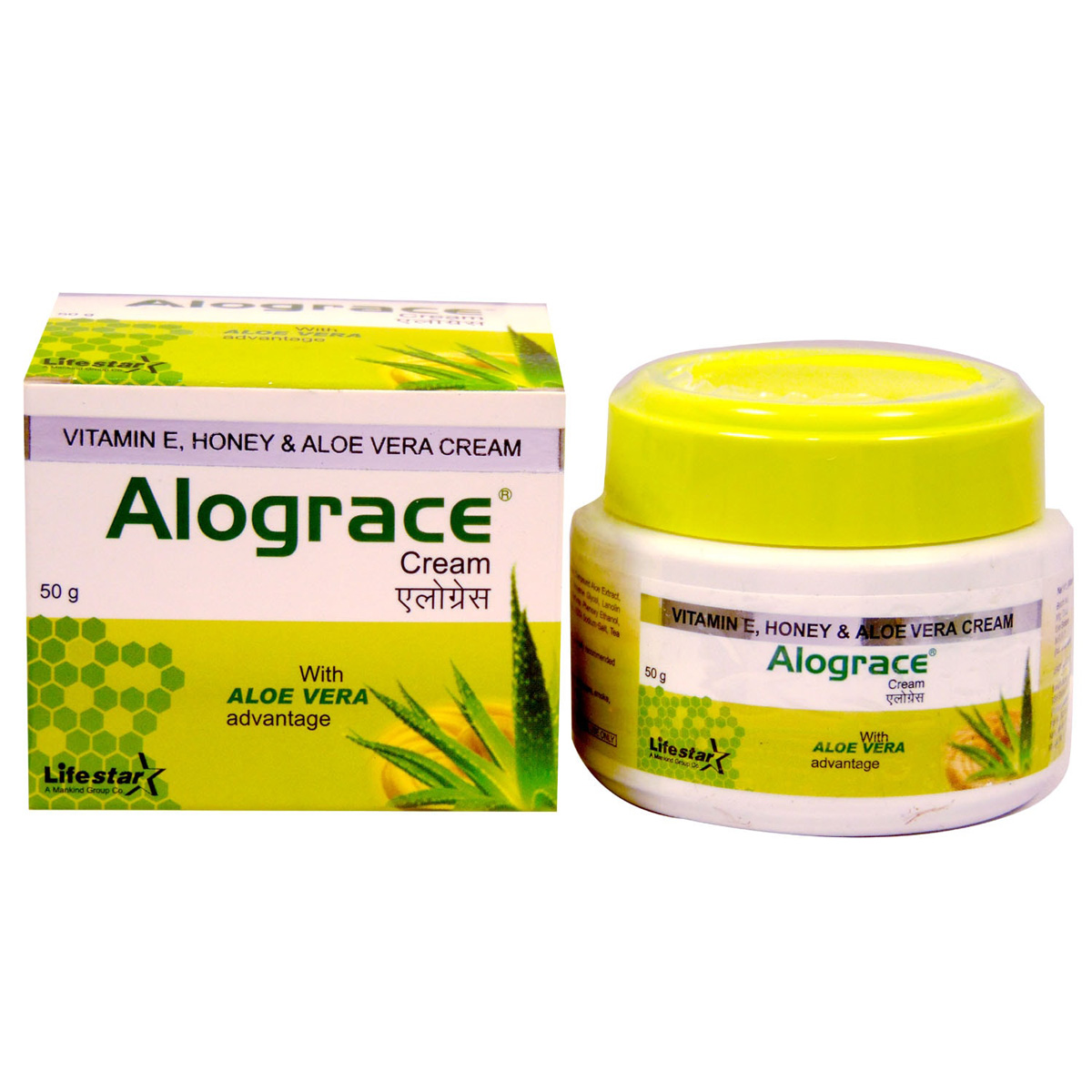 Alograce Cream 50 gm | Vitamin E, Honey & Aloevera | Lightens Dark Spots & Marks | For Dry Skin, Pack of 1 Alograce Cream 50 gm | Vitamin E, Honey & Aloevera | Lightens Dark Spots & Marks | For Dry Skin, Pack of 1