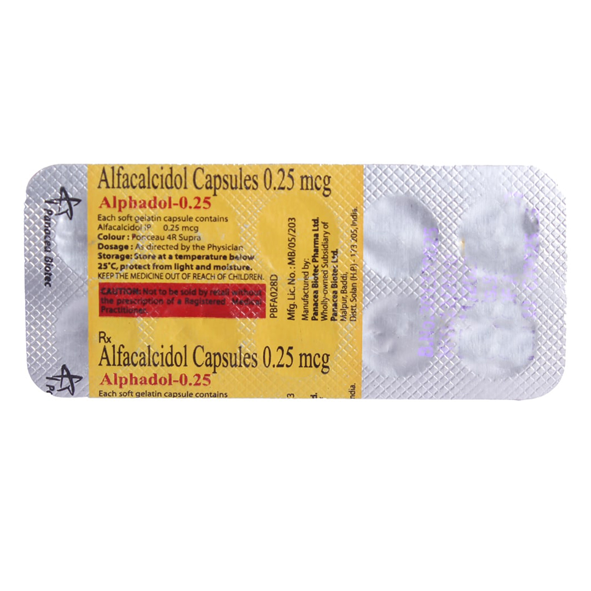 Alphadol-0.25 Capsule 10's, Pack of 10 CapsuleS Alphadol-0.25 Capsule 10's, Pack of 10 CapsuleS