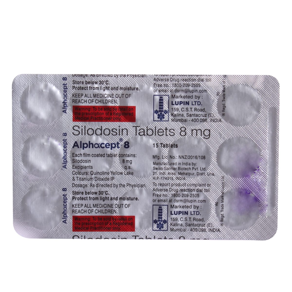 Alphacept-8 Tablet 15's, Pack of 15 TABLETS Alphacept-8 Tablet 15's, Pack of 15 TABLETS