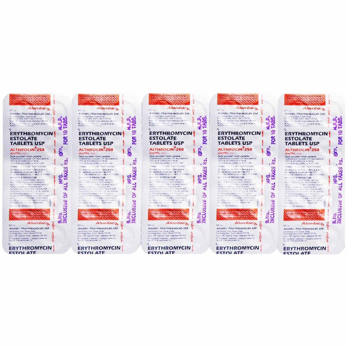 Althrocin 250 Tablet 10's, Pack of 10 TABLETS Althrocin 250 Tablet 10's, Pack of 10 TABLETS