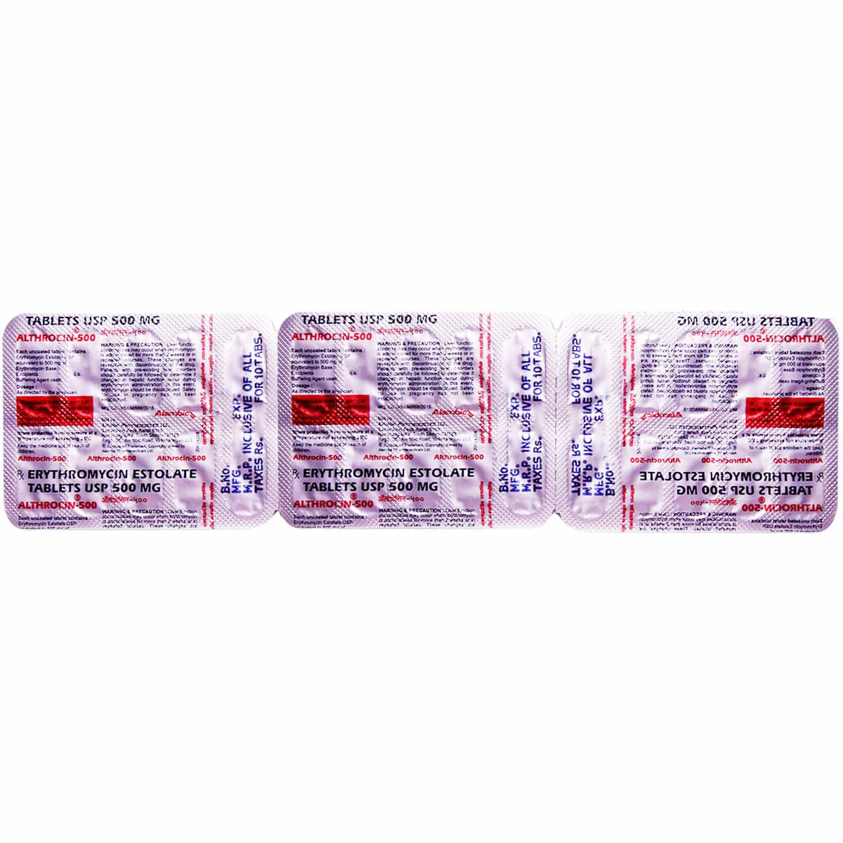 Althrocin-500 Tablet 10's, Pack of 10 TABLETS Althrocin-500 Tablet 10's, Pack of 10 TABLETS