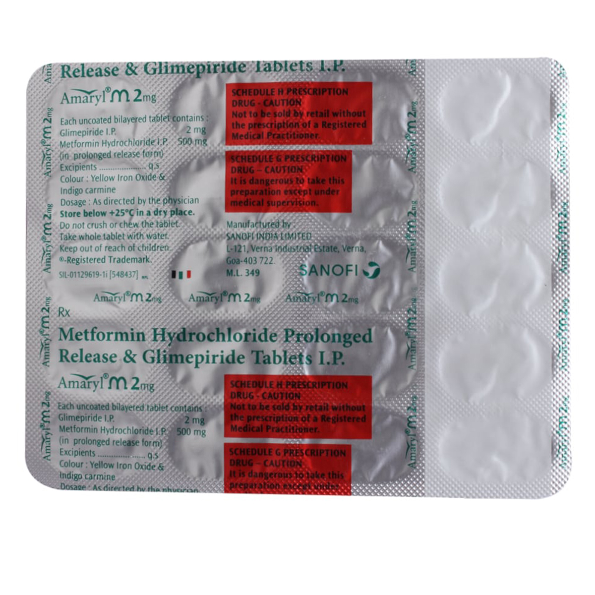 Amaryl M 2 mg Tablets 20's, Pack of 20 TabletS Amaryl M 2 mg Tablets 20's, Pack of 20 TabletS