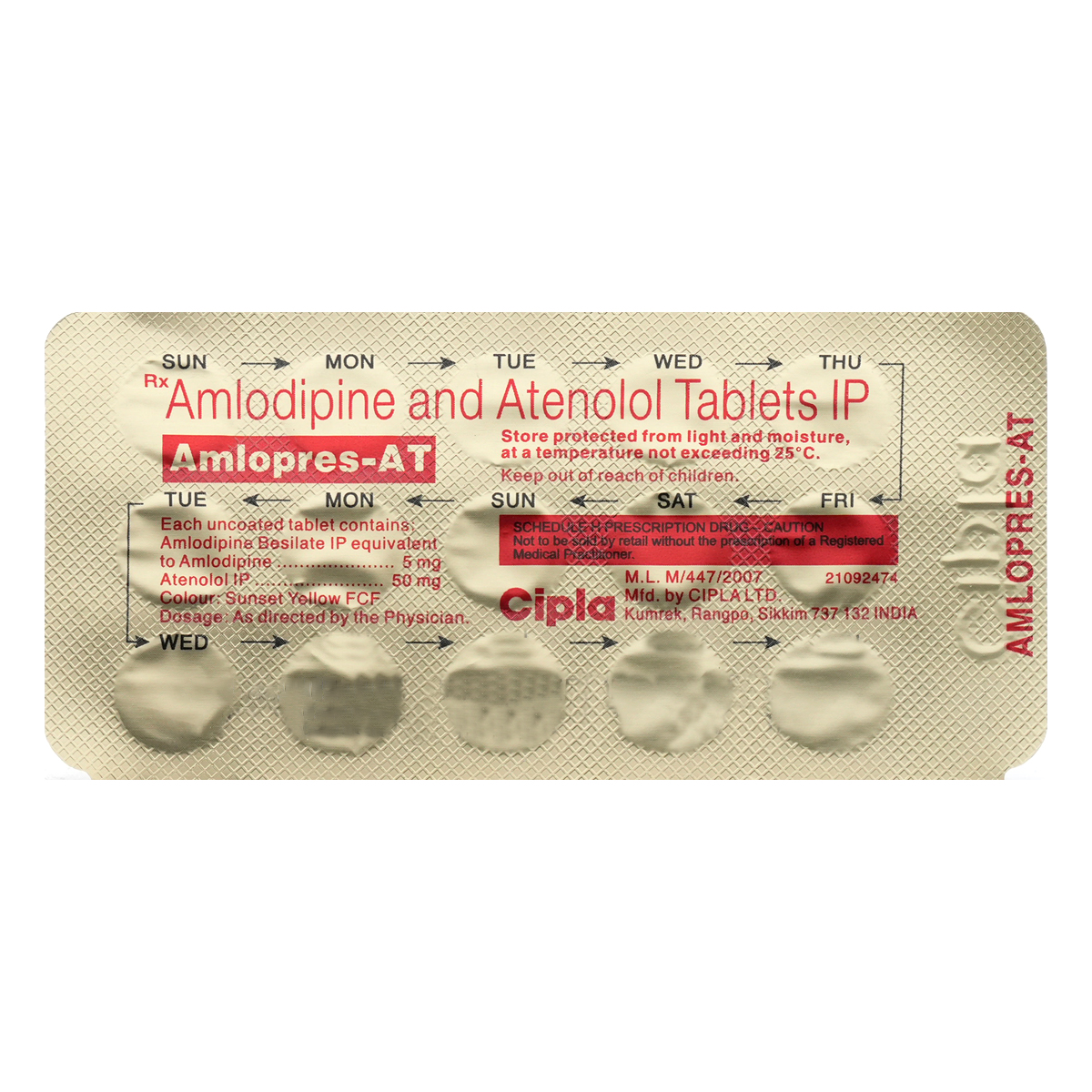 Amlopres AT Tablet 15's, Pack of 15 TABLETS Amlopres AT Tablet 15's, Pack of 15 TABLETS