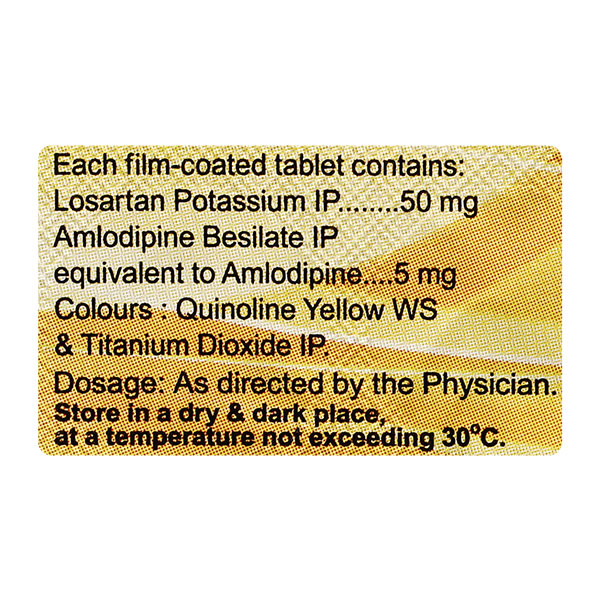 Amlozaar 50/5 Tablet 15's, Pack of 15 TabletS Amlozaar 50/5 Tablet 15's, Pack of 15 TabletS