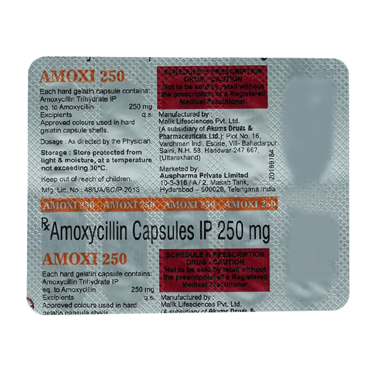 Amoxi 250 Capsule 10's, Pack of 10 CAPSULES Amoxi 250 Capsule 10's, Pack of 10 CAPSULES