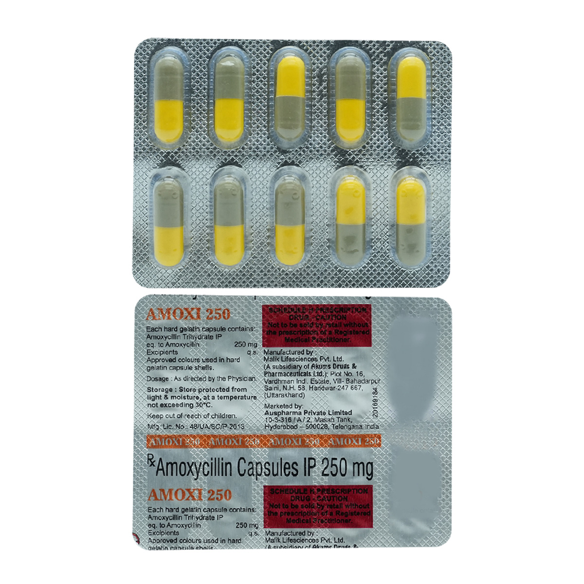 Amoxi 250 Capsule 10's, Pack of 10 CAPSULES Amoxi 250 Capsule 10's, Pack of 10 CAPSULES