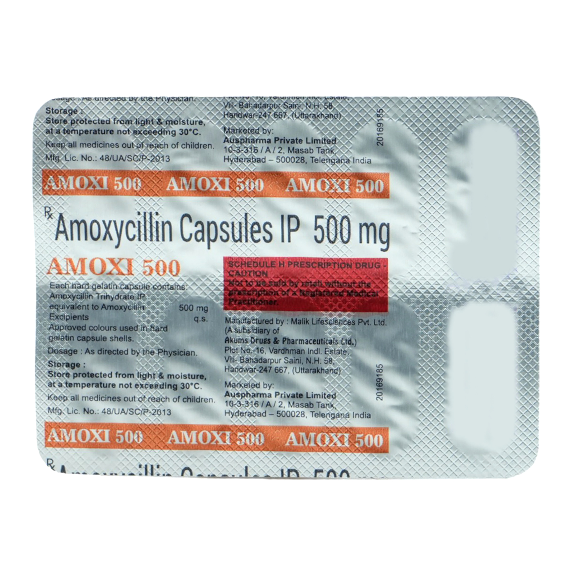Amoxi 500 Capsule 10's, Pack of 10 CAPSULES Amoxi 500 Capsule 10's, Pack of 10 CAPSULES