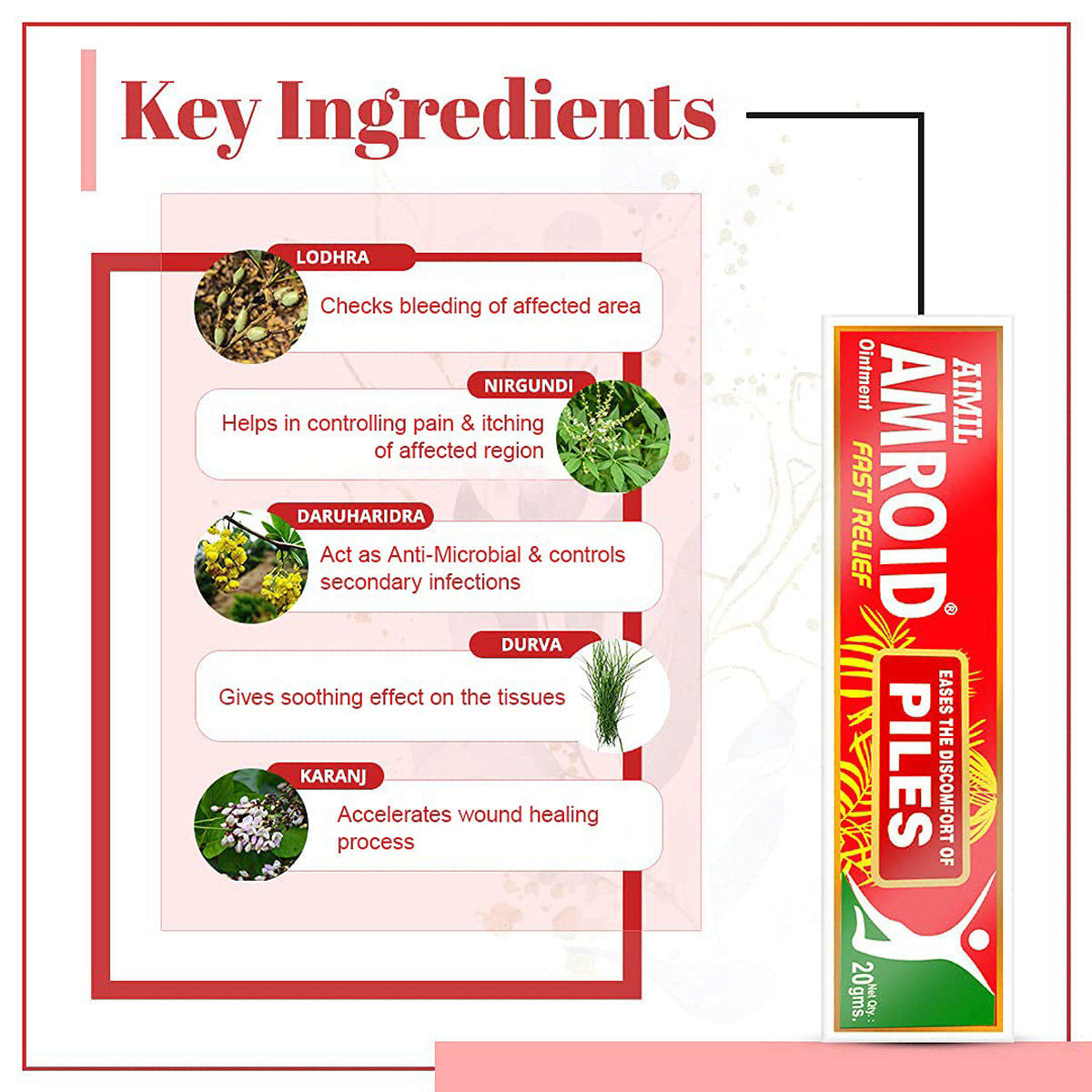 Aimil Amroid Fast Relief Piles Ointment, 20 gm, Pack of 1 Aimil Amroid Fast Relief Piles Ointment, 20 gm, Pack of 1