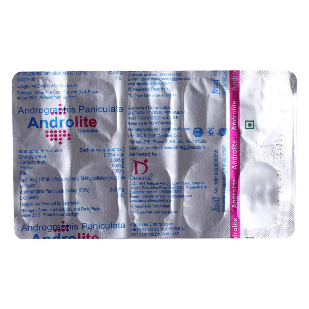 Androlite, 10 Capsules, Pack of 10 Androlite, 10 Capsules, Pack of 10