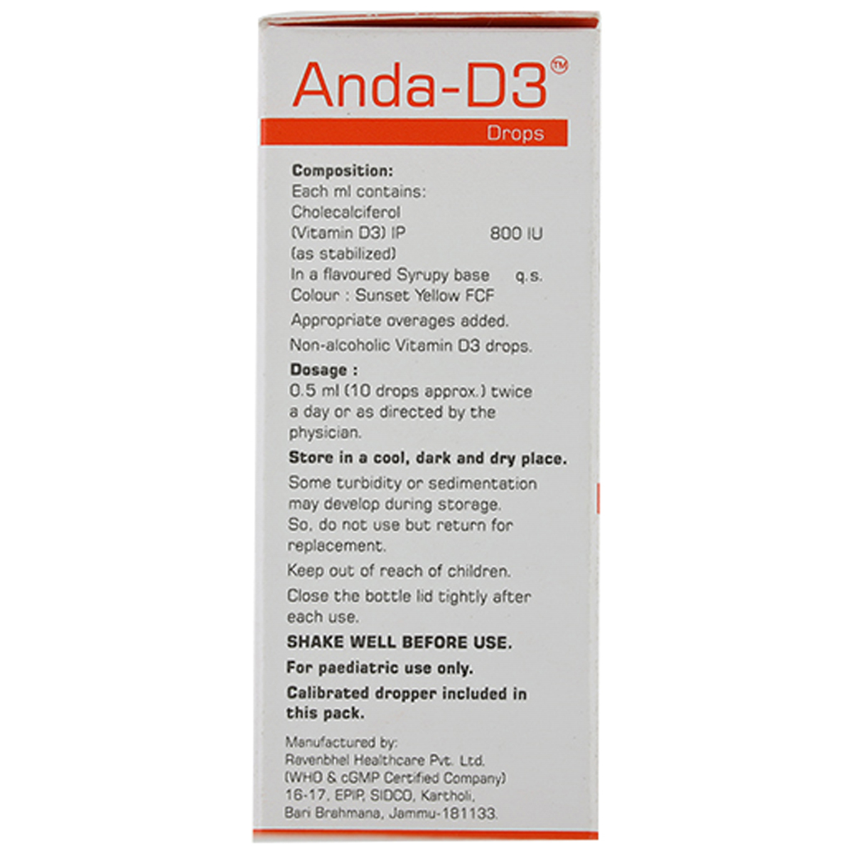 Anda-D3 Mango + Honey Drops 30 ml, Pack of 1 Anda-D3 Mango + Honey Drops 30 ml, Pack of 1