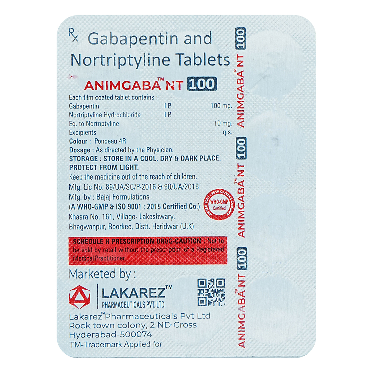 Animgaba NT 100 Tablet 10's, Pack of 10 TabletS Animgaba NT 100 Tablet 10's, Pack of 10 TabletS