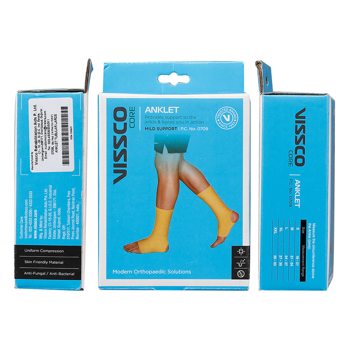 Visco Anklet Elastic Large, 1 Pair, Pack of 1 Visco Anklet Elastic Large, 1 Pair, Pack of 1