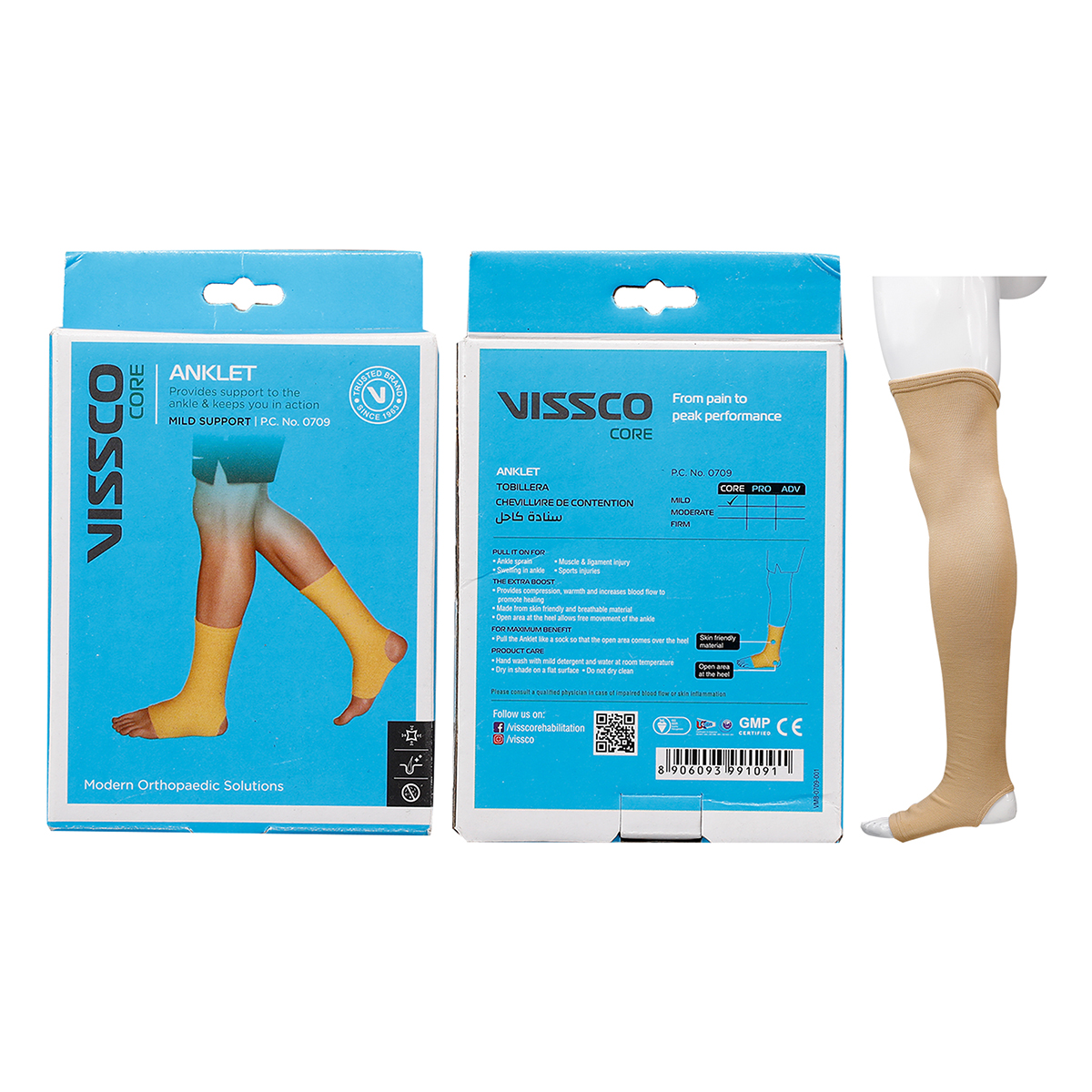 Visco Anklet Elastic Large, 1 Pair, Pack of 1 Visco Anklet Elastic Large, 1 Pair, Pack of 1