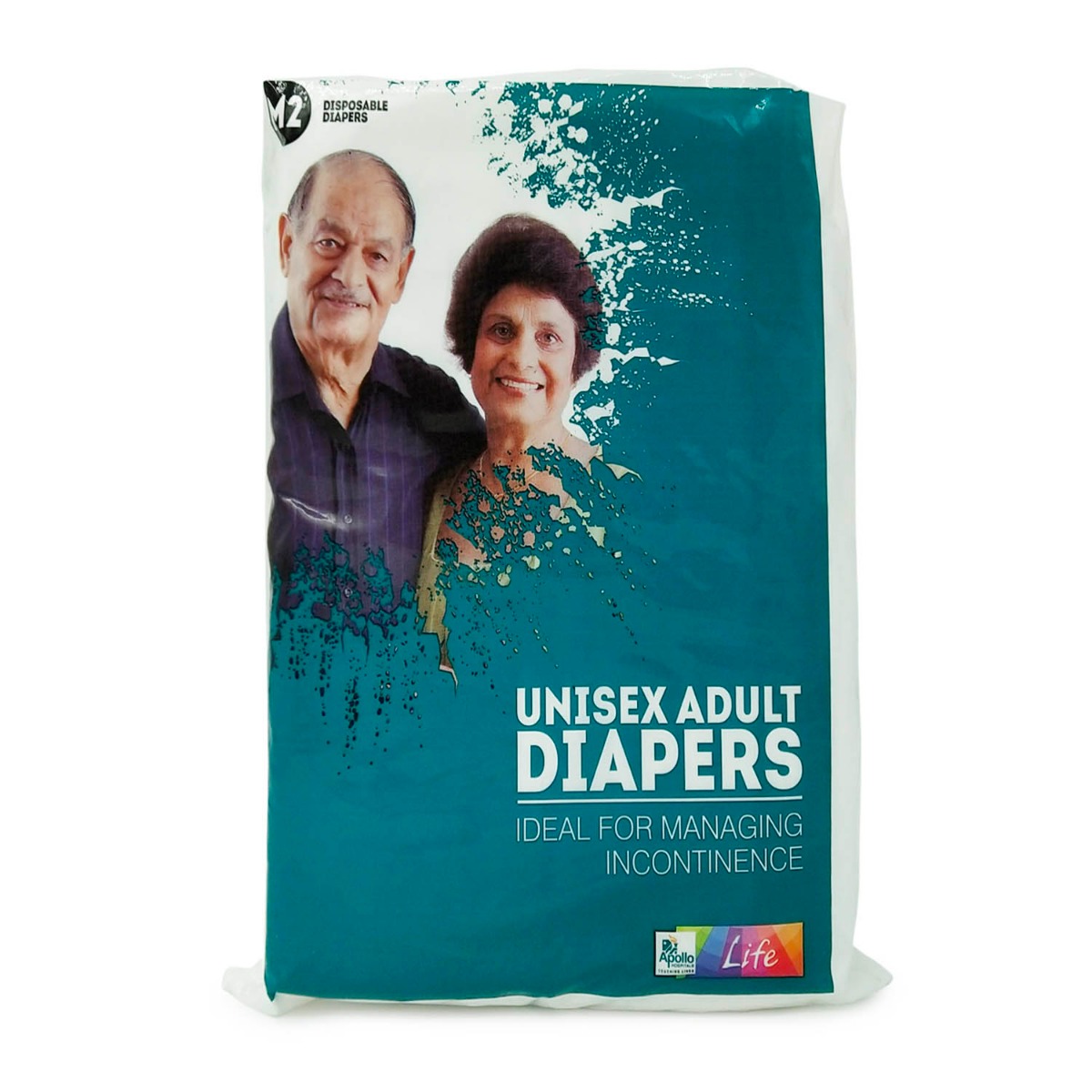 Apollo Life Unisex Adult Diapers Medium, 2 Count, Pack of 1 Apollo Life Unisex Adult Diapers Medium, 2 Count, Pack of 1