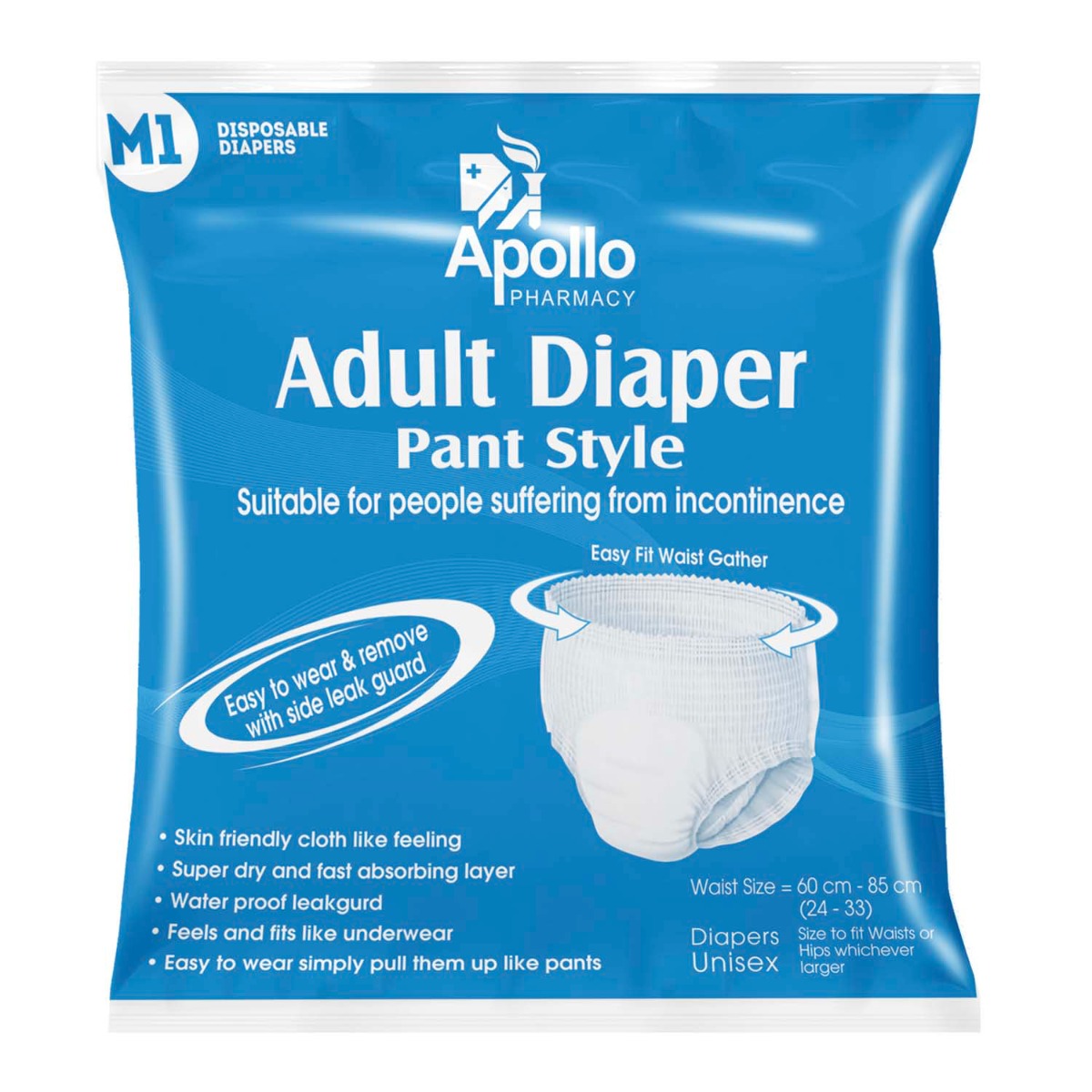 Apollo Pharmacy Adult Diaper Pants Medium, 1 Count, Pack of 1 Apollo Pharmacy Adult Diaper Pants Medium, 1 Count, Pack of 1