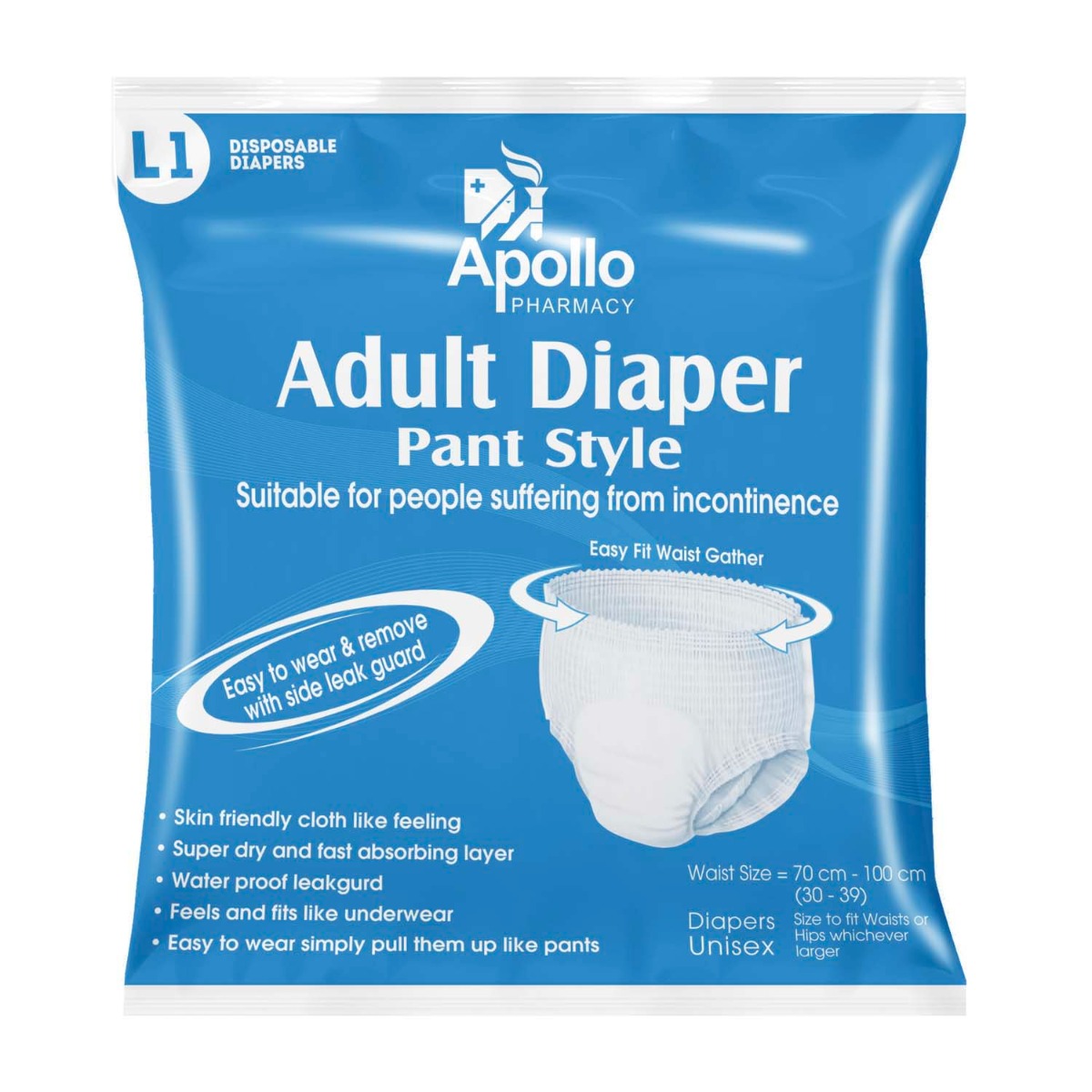 Apollo Life Adult Diaper Pants Large, 1 Count, Pack of 1 Apollo Life Adult Diaper Pants Large, 1 Count, Pack of 1