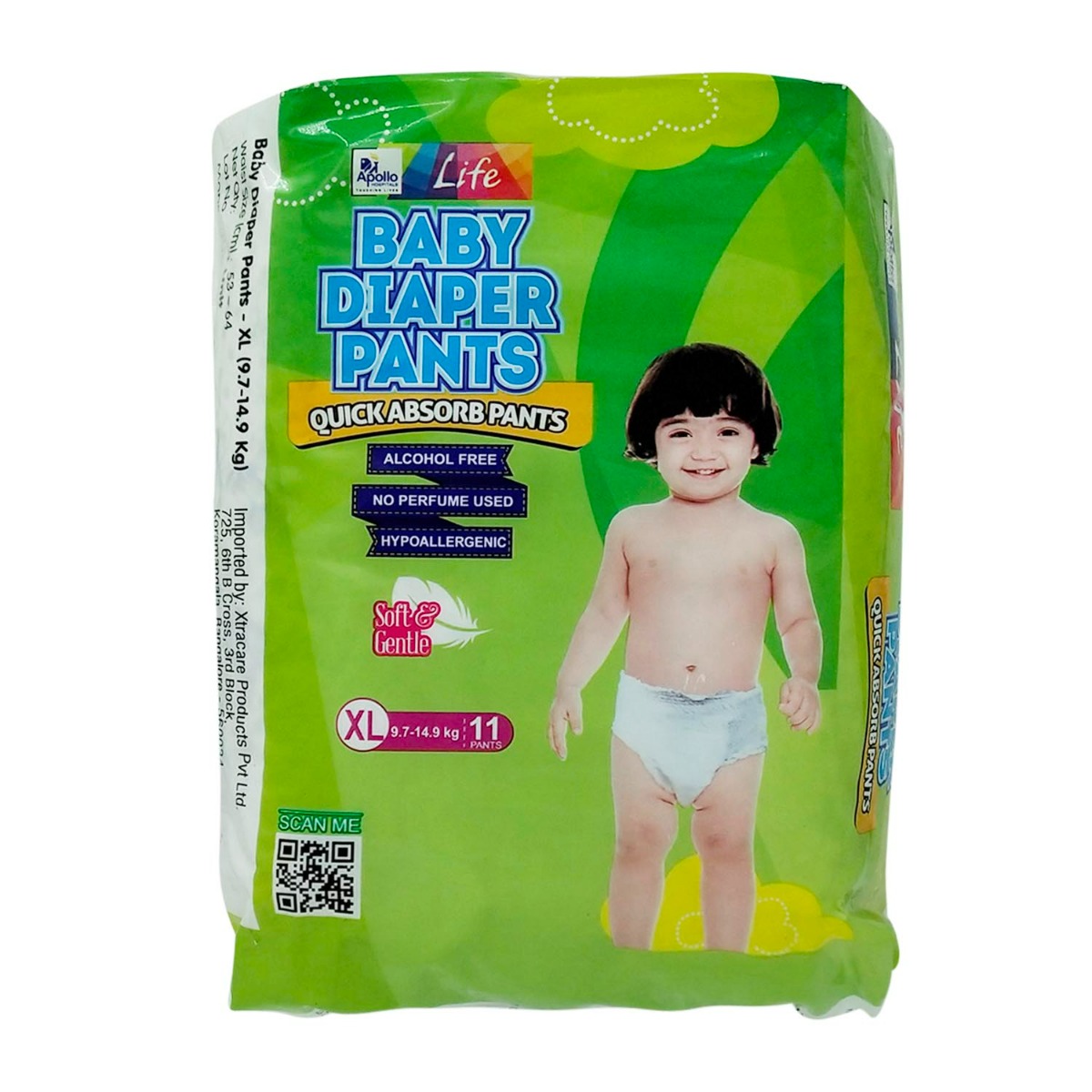 Apollo Life Baby Diaper Pants XL, 11 Count, Pack of 1 Apollo Life Baby Diaper Pants XL, 11 Count, Pack of 1