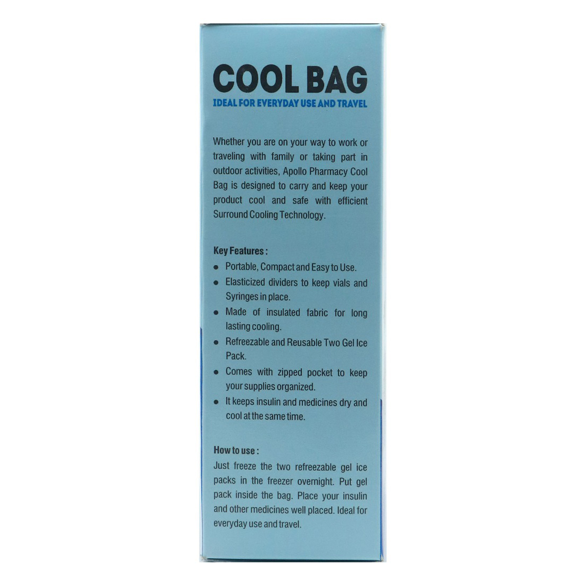 Apollo Pharmacy Cool Bag, 1 Count, Pack of 1 Apollo Pharmacy Cool Bag, 1 Count, Pack of 1