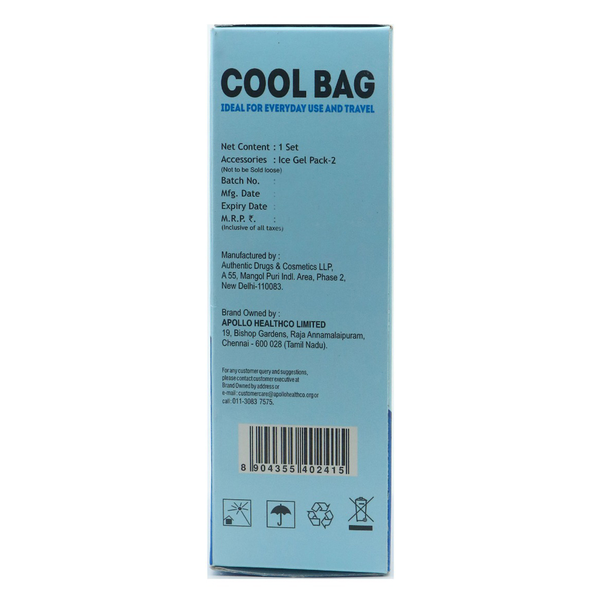 Apollo Pharmacy Cool Bag, 1 Count, Pack of 1 Apollo Pharmacy Cool Bag, 1 Count, Pack of 1