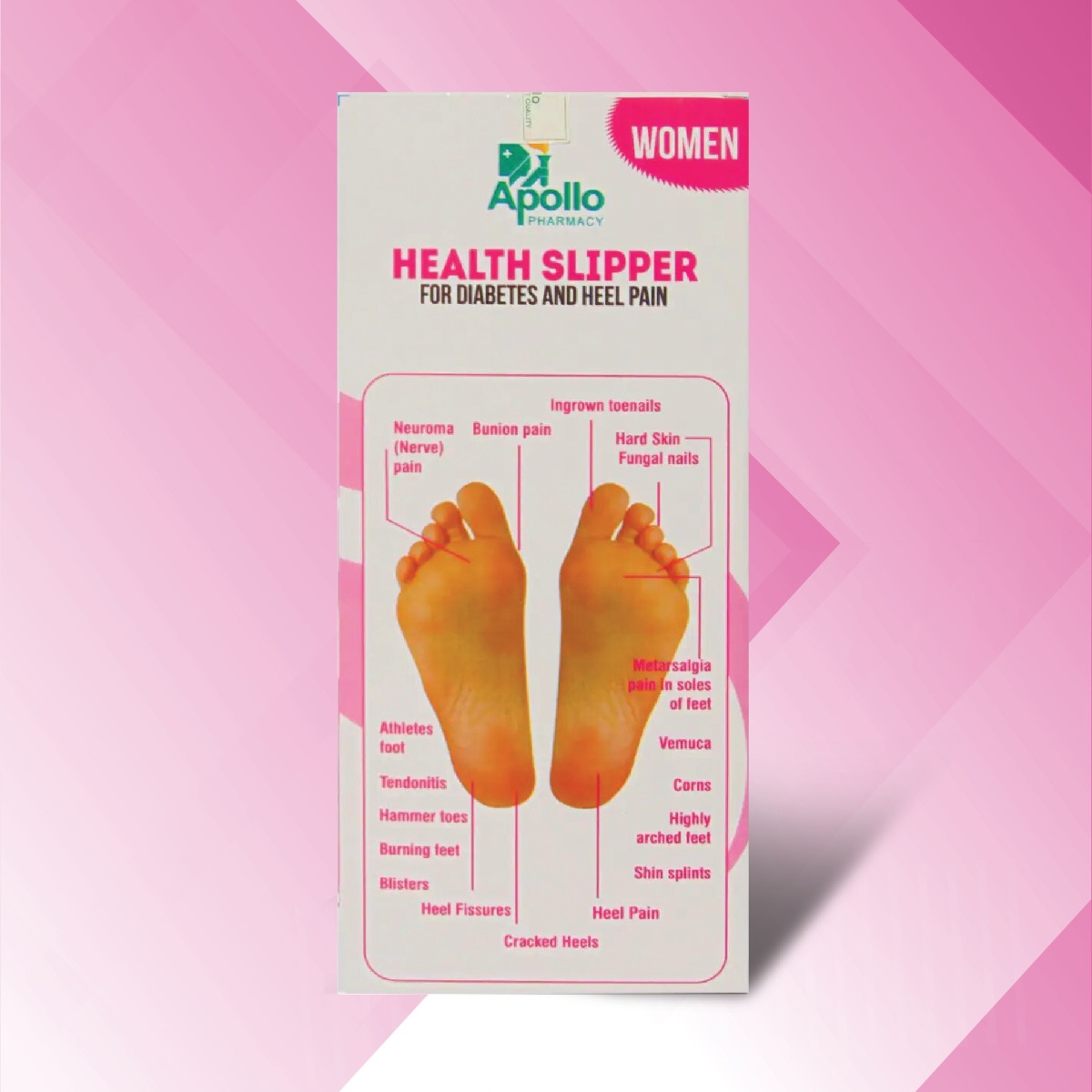 Apollo Pharmacy Diabetes & Heel Pain Health Slipper for Women, Size-8, 1 Pair, Pack of 1 Apollo Pharmacy Diabetes & Heel Pain Health Slipper for Women, Size-8, 1 Pair, Pack of 1
