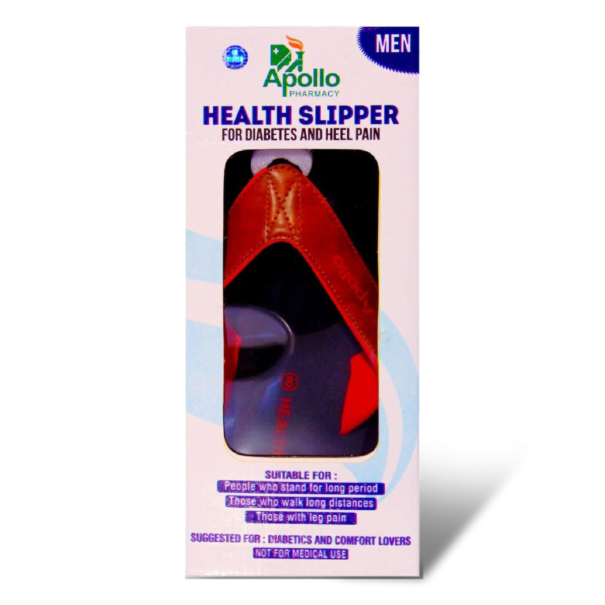 Apollo Pharmacy Diabetes & Heel Pain Health Slipper For Men, Size-8, 1 Pair, Pack of 1 Apollo Pharmacy Diabetes & Heel Pain Health Slipper For Men, Size-8, 1 Pair, Pack of 1