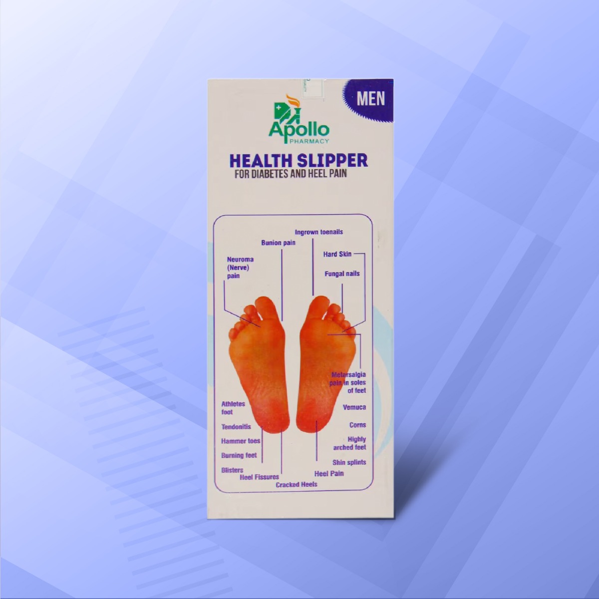 Apollo Pharmacy Diabetes & Heel Pain Health Slipper For Men, Size-8, 1 Pair, Pack of 1 Apollo Pharmacy Diabetes & Heel Pain Health Slipper For Men, Size-8, 1 Pair, Pack of 1