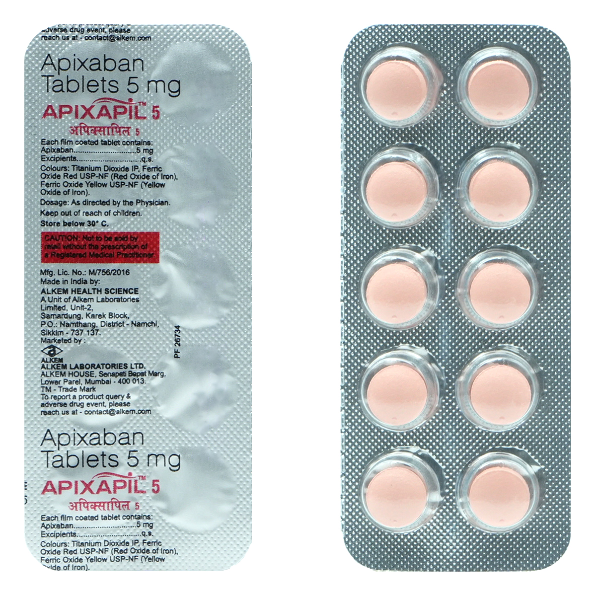 Apixapil 5 Tablet 10's, Pack of 10 TabletS Apixapil 5 Tablet 10's, Pack of 10 TabletS
