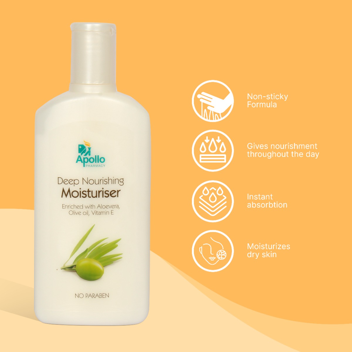 Apollo Pharmacy Deep Nourishing Moisturiser, 200 ml, Pack of 1 Apollo Pharmacy Deep Nourishing Moisturiser, 200 ml, Pack of 1