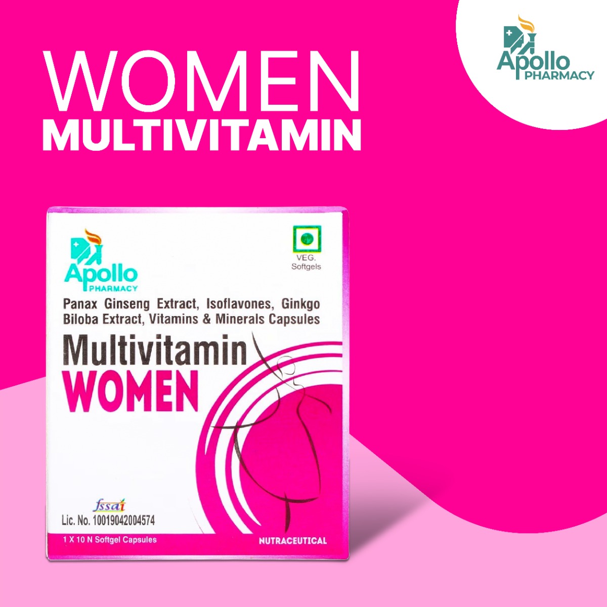 Apollo Pharmacy Multivitamin for Women, 10 Capsules, Pack of 10 Apollo Pharmacy Multivitamin for Women, 10 Capsules, Pack of 10