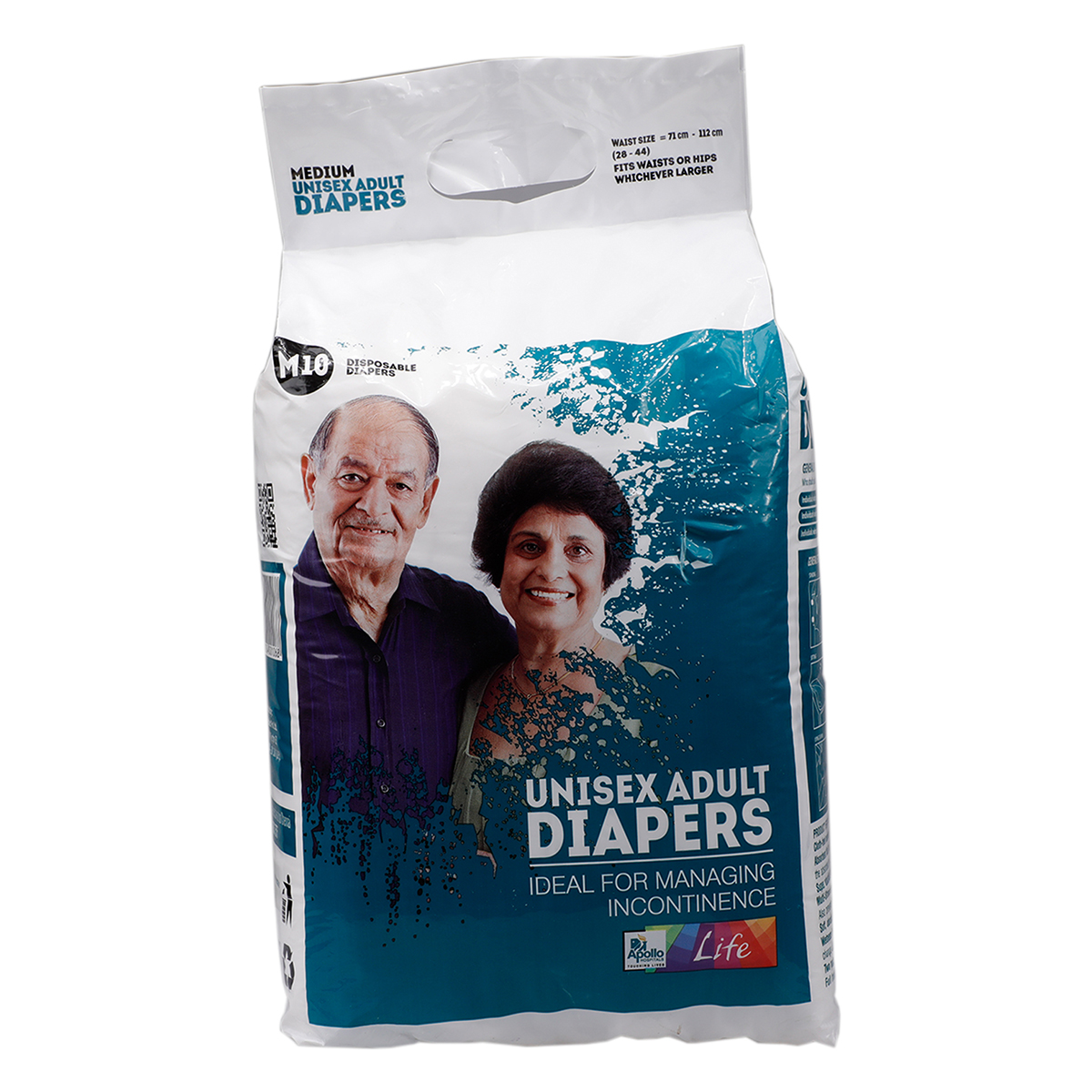 Apollo Life Unisex Adult Diapers Medium, 10 Count, Pack of 1 Apollo Life Unisex Adult Diapers Medium, 10 Count, Pack of 1