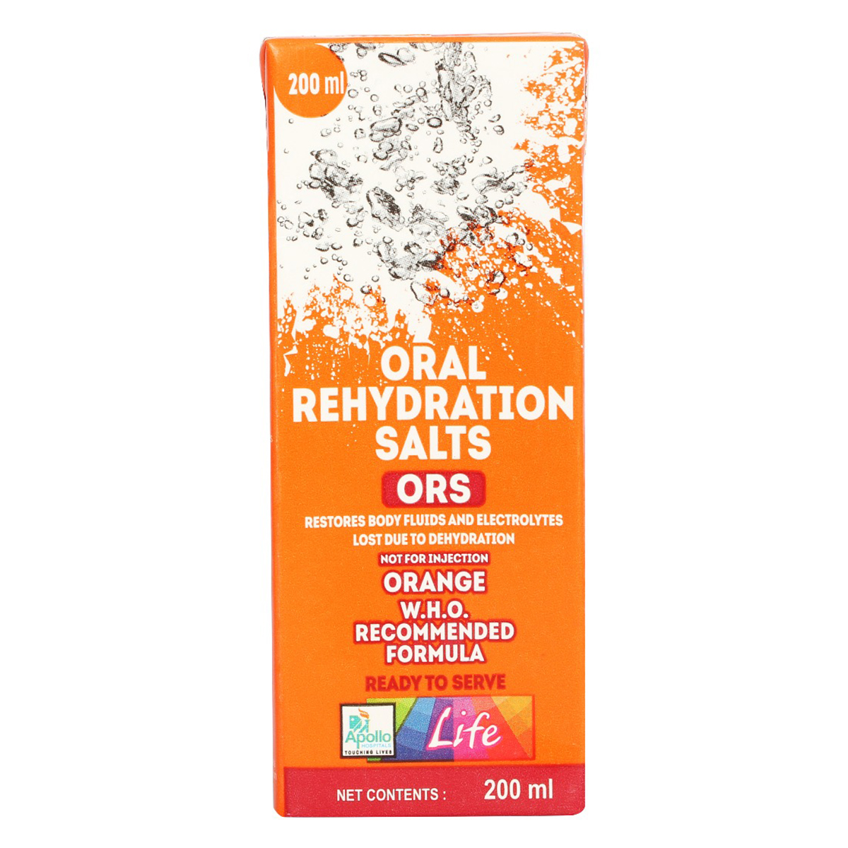 Apollo Pharmacy ORS Orange Flavour Drink 200 ml, 4 Count, Pack of 4