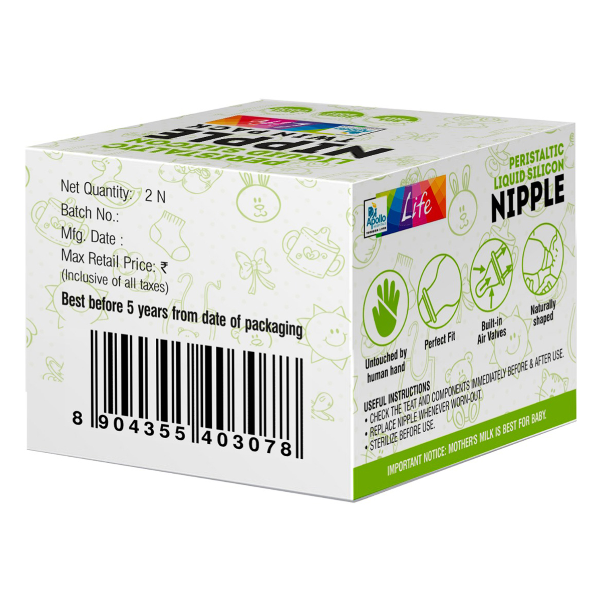 Apollo Life Peristaltic Liquid Silicon Nipple Twin Pack, 2 Count, Pack of 1 Apollo Life Peristaltic Liquid Silicon Nipple Twin Pack, 2 Count, Pack of 1