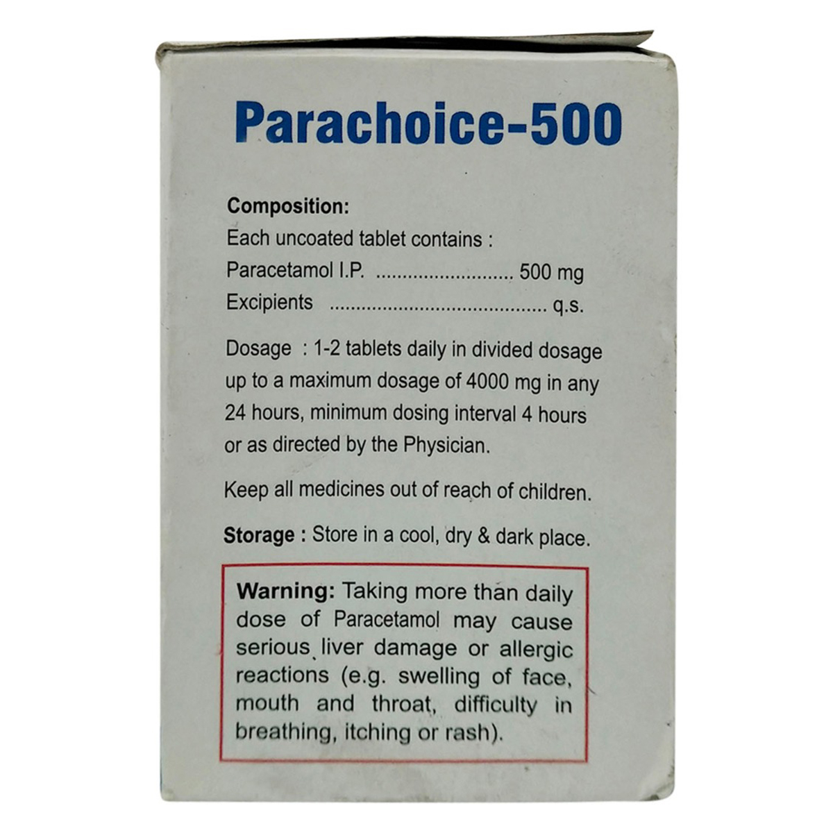 Apollo Pharmacy Parachoice 500 mg, 10 Tablets, Pack of 10 TABLETS Apollo Pharmacy Parachoice 500 mg, 10 Tablets, Pack of 10 TABLETS