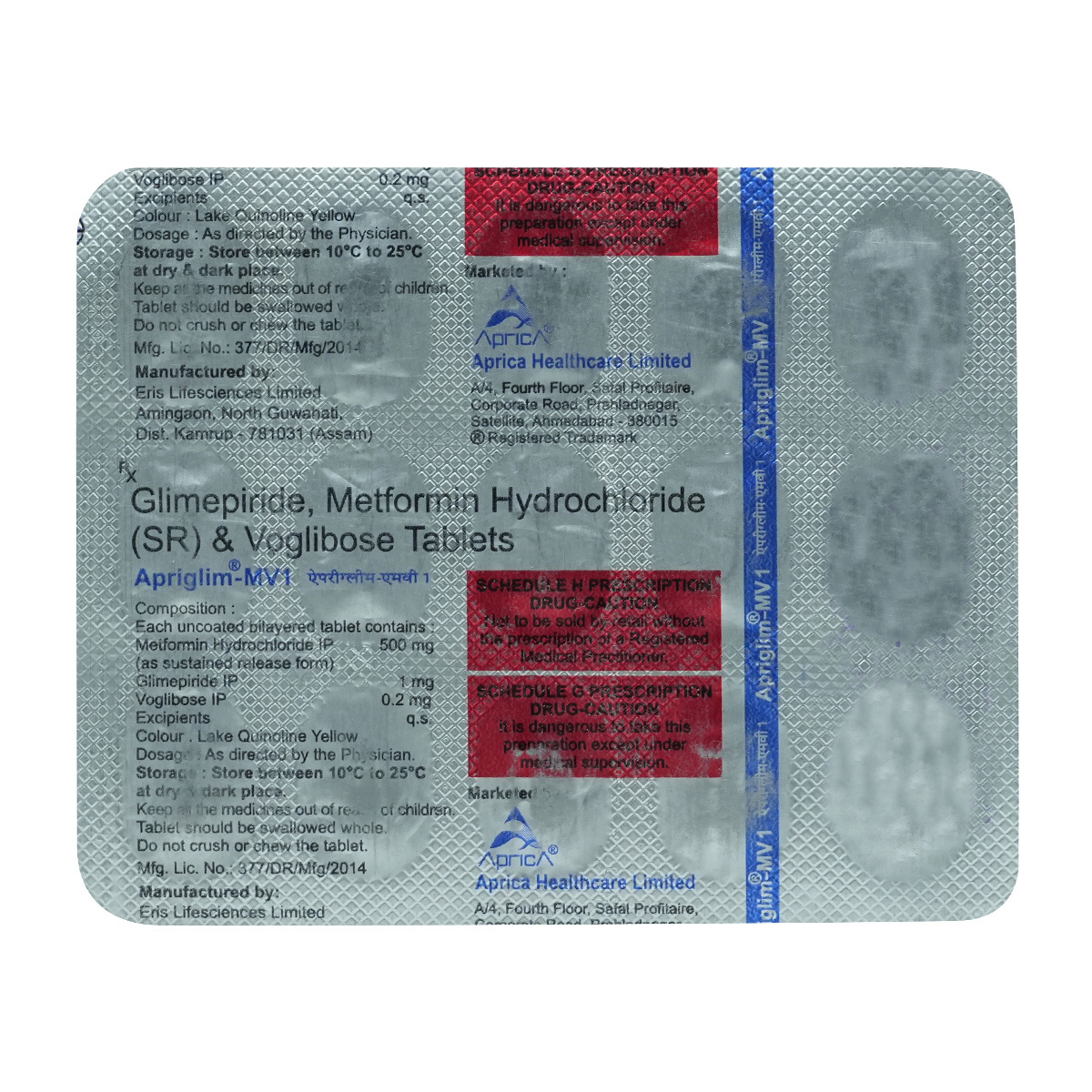 Apriglim-MV 1 Tablet 15's, Pack of 15 TABLETS Apriglim-MV 1 Tablet 15's, Pack of 15 TABLETS