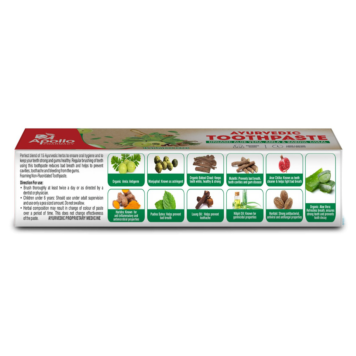 Apollo Pharmacy Ayurvedic Toothpaste, 100 gm, Pack of 1 Apollo Pharmacy Ayurvedic Toothpaste, 100 gm, Pack of 1