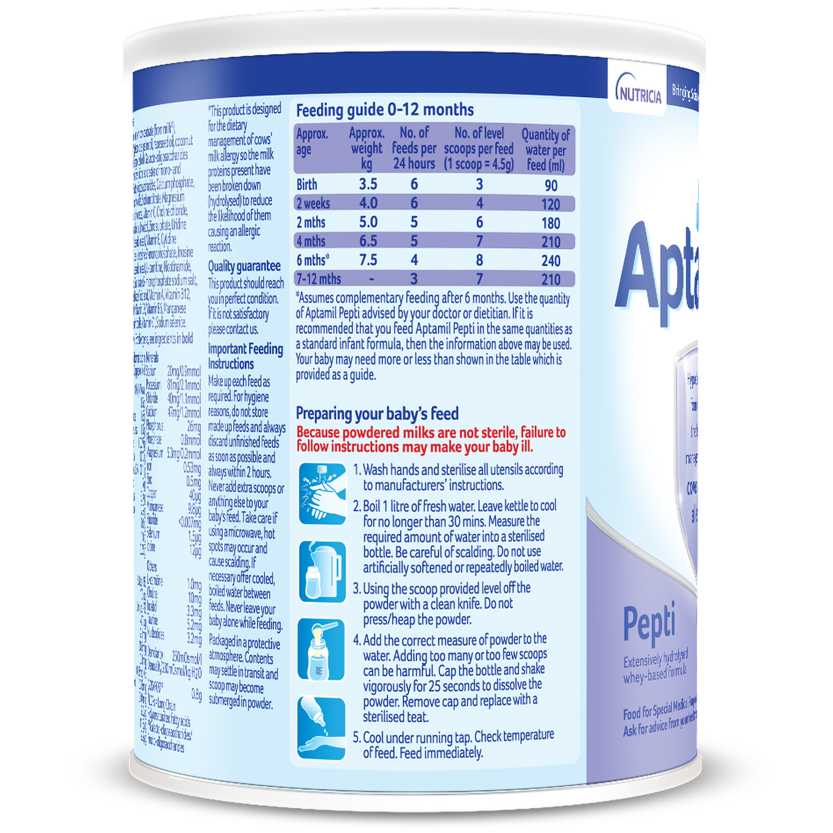 Aptamil Pepti Infant Formula Powder (0 to 12 Months), 400 gm, Pack of 1 Aptamil Pepti Infant Formula Powder (0 to 12 Months), 400 gm, Pack of 1
