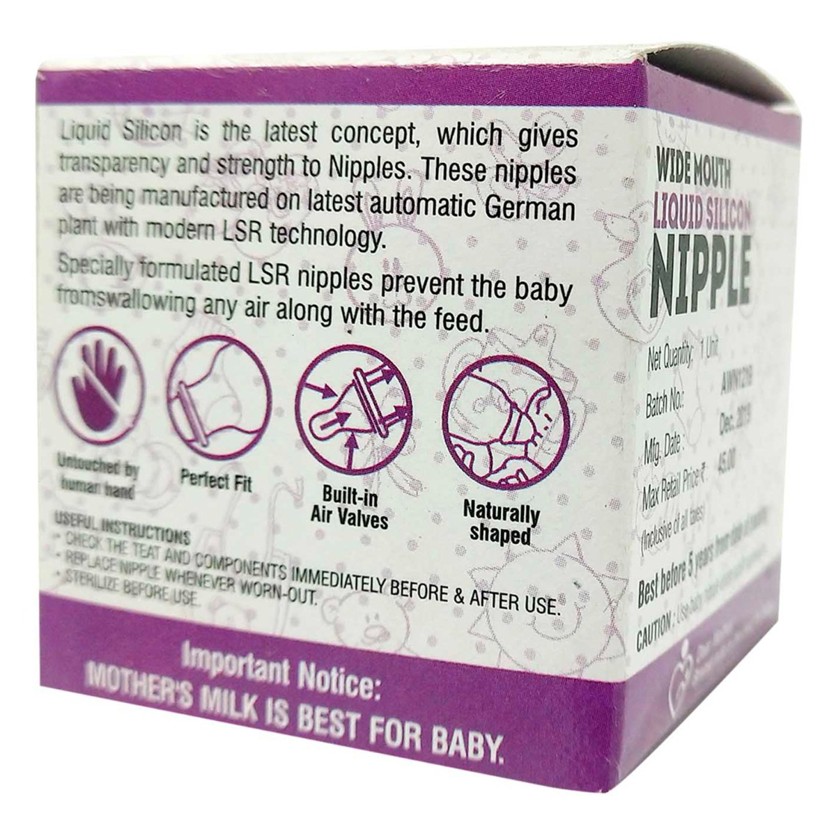 Apollo Life Wide Mouth Liquid Silicone Nipple, 1 Count, Pack of 1 Apollo Life Wide Mouth Liquid Silicone Nipple, 1 Count, Pack of 1