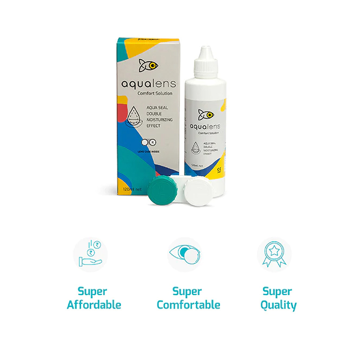 Aqualens Comfort Solution 120 ml | Aquaseal Double Moisturising Effect | For Sensitive & Dry Eyes, Pack of 1 Aqualens Comfort Solution 120 ml | Aquaseal Double Moisturising Effect | For Sensitive & Dry Eyes, Pack of 1