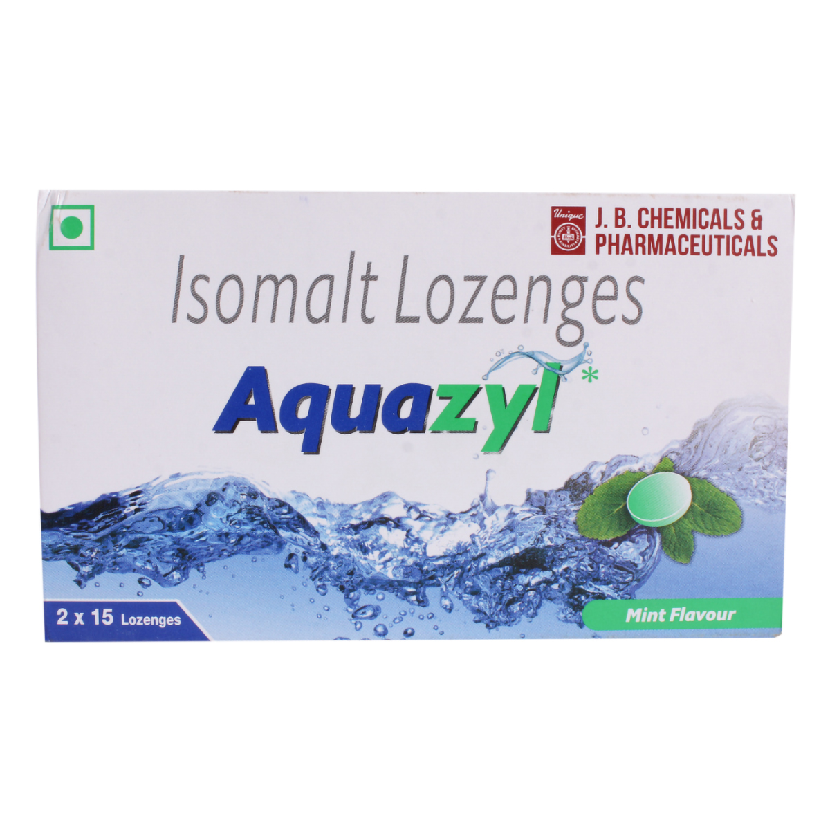 Aquazyl Mint Flavour Lozenges, 15 Count, Pack of 15