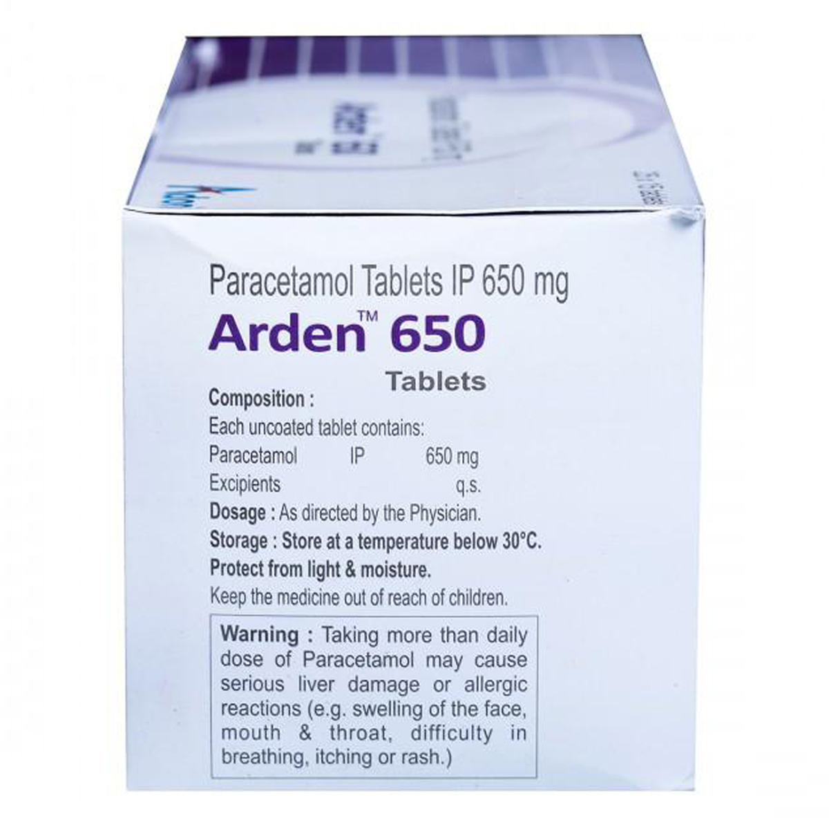 Arden 650 mg Tablet 15's, Pack of 15 TABLETS Arden 650 mg Tablet 15's, Pack of 15 TABLETS