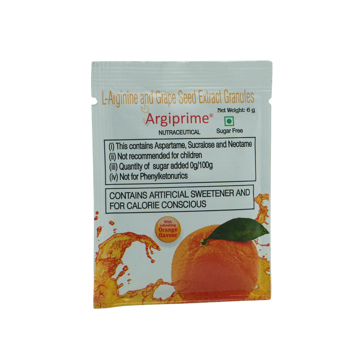Argiprime Orange Sugar Free Sachet 6 gm, Pack of 1 Granules Argiprime Orange Sugar Free Sachet 6 gm, Pack of 1 Granules