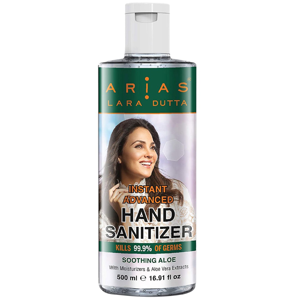 Arias Instant Advanced Hand Sanitizer 500 ml | With Aloe Vera Extract | kills 99.9% Germs, Pack of 1